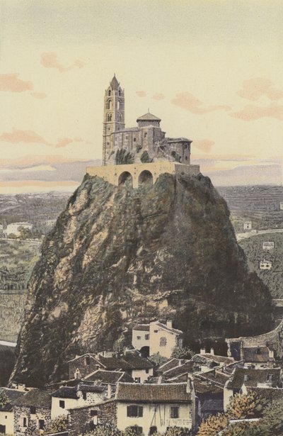 Le Puy, Iglesia Saint-Michel, en la cima del peñasco de Aiguilhe de French Photographer