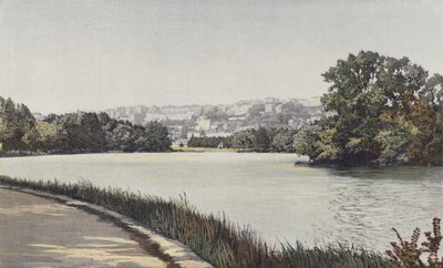 Lyon, Coteau de la Croix-Rousse, Vista tomada al borde del lago del Parque de la Tête-d