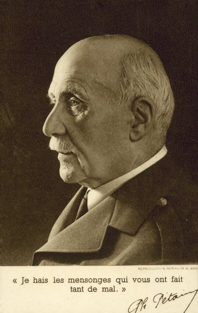 Mariscal Philippe Pétain, soldado francés y líder de la Francia de Vichy de French Photographer