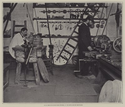 Taller de montaje en la fábrica de porcelana de Sèvres, Francia de French Photographer