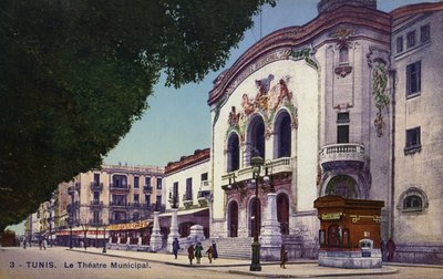 Teatro Municipal, Túnez, Túnez (foto coloreada) de French Photographer