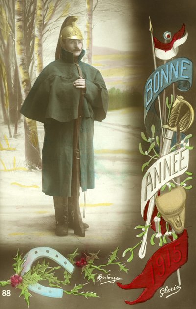 Tarjeta de año nuevo con soldado (foto a color) de French Photographer