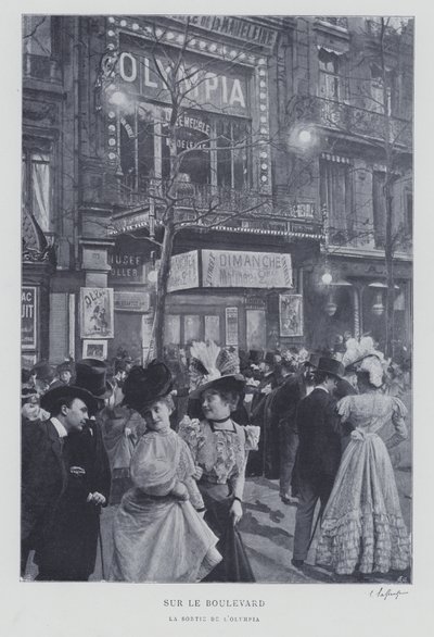 En el Boulevard des Capucines frente al music hall Olympia, París de French Photographer