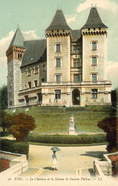 Pau, el castillo, la estatua de Gaston Phoebus de French Photographer