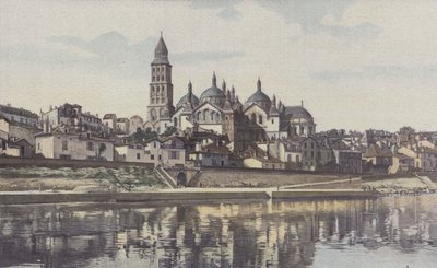 Périgueux, Catedral Saint-Front, Vista tomada de la orilla izquierda del Isle de French Photographer