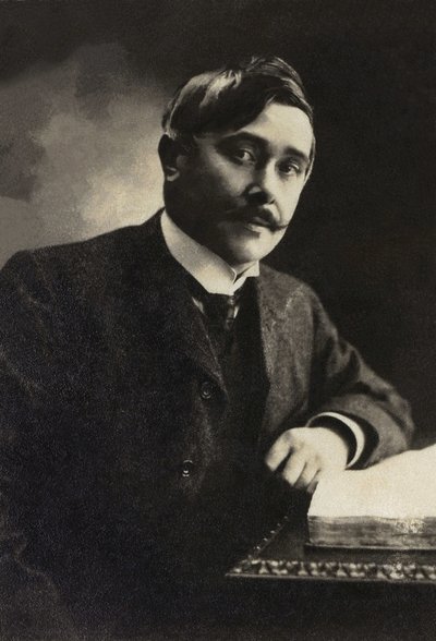 Retrato de Maurice Maeterlinck (1862-1949), dramaturgo, ensayista, poeta belga francófono. de French Photographer