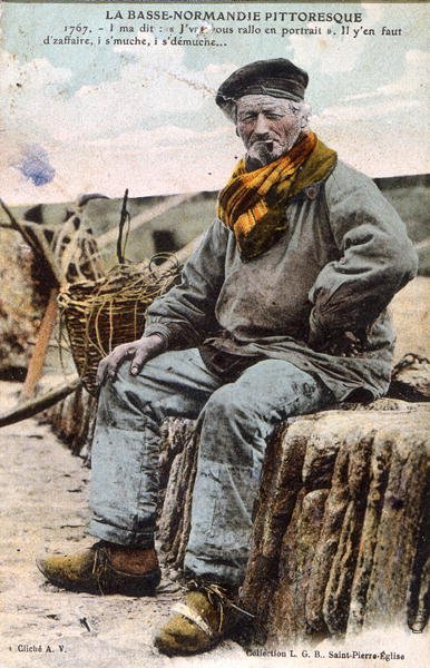 Postal de Normandía que representa a un viejo lobo de mar, c.1914 de French Photographer