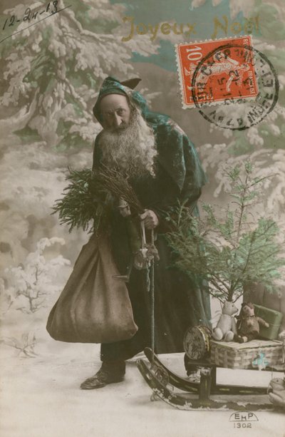 Postal de Papá Noel, enviada el 24 de diciembre de 1913 de French Photographer