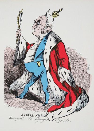 Robert Macaire - probando la vestimenta real, de Histoire de la Troisième République, Vol. I, l