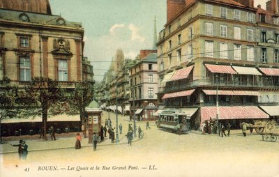 Ruan, Francia, Los Muelles, La Calle Gran Puente de French Photographer