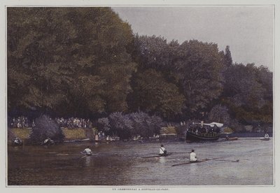 Campeonato de remo en el río Marne en Joinville-le-Pont, Francia (foto en color) de French Photographer