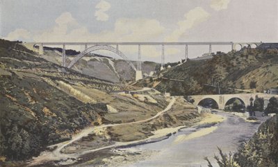 Ruinas, Viaducto de Garabit, sobre el valle de la Truyère de French Photographer