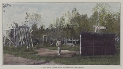 Marineros haciendo salto con pértiga en la Ecole de Gymnastique de Lorient, Francia de French Photographer