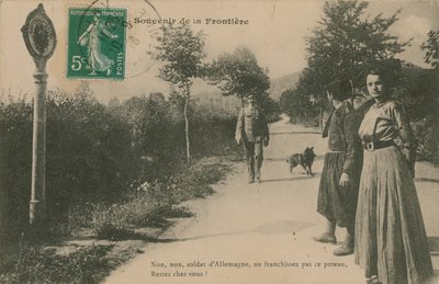 Recuerdo de la frontera franco-alemana. Postal enviada en 1913. de French Photographer