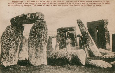 Stonehenge - círculo de piedras de la Edad de Bronce, según el folclore, erigido en el reinado de Aurelio Ambrosio, 490, para conmemorar la derrota de los britanos por Hengist de French Photographer
