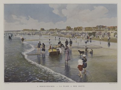 La playa en marea alta, Berck-sur-Mer, Francia (foto en color) de French Photographer