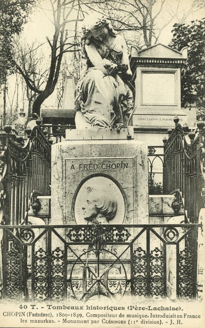 Tumba de Frédéric Chopin, Cementerio Père Lachaise, París de French Photographer