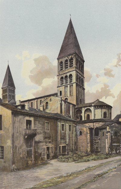 Tournus, Iglesia, campanario y ábside de French Photographer