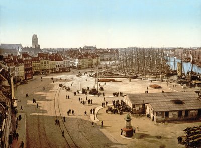 Vista del puerto de Dunkerque, 1890-1900 de French Photographer