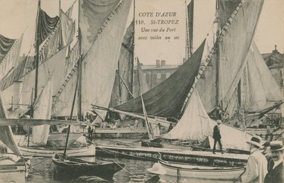Vista del puerto con veleros, St Tropez, Costa Azul de French Photographer