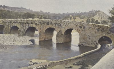 Viviers, Puente romano sobre el Escoutay, Vista aguas arriba de French Photographer