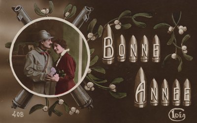 Tarjeta de Año Nuevo francesa de la Primera Guerra Mundial de French Photographer