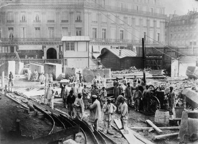 Obras en el distrito de la Ópera en París. Finales del siglo XIX de French Photographer