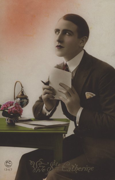 Joven escribiendo una carta de French Photographer