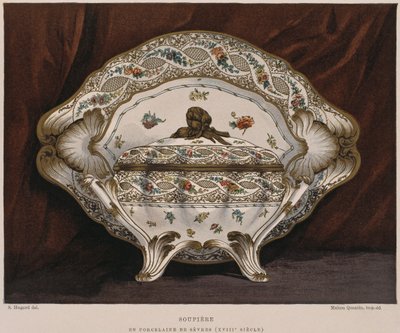 Sopera de porcelana de Sèvres del siglo XVIII, ilustración del Dictionnaire de l
