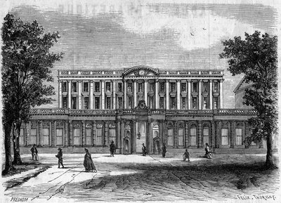 Arquitectura del siglo XVIII: vista exterior del Ayuntamiento de Burdeos, Gironda (33) de French School
