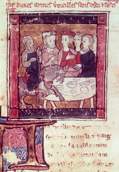 4697 Fr. 110 f.405 Galahad llega a Arturo, c.1250-80 de French School