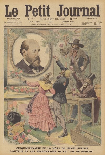 50º aniversario de la muerte del autor francés Henri Murger de French School
