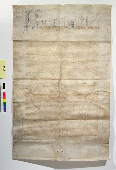 AE II 401 AB Carta fundacional de la Capilla Real en Vincennes dedicada a la Trinidad, noviembre de 1379 de French School
