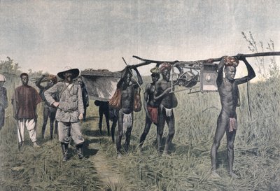 Un convoy en la misión Marchand en 1898, de Le Petit Journal, 1899 de French School