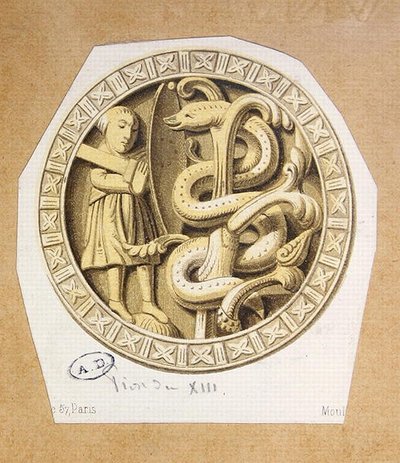 Pieza de juego de damas del siglo XIII de French School