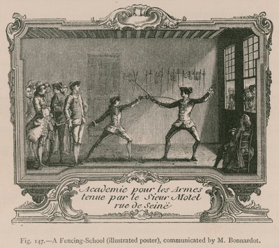 Una escuela de esgrima (cartel ilustrado), comunicado por M. Bonnardot de French School