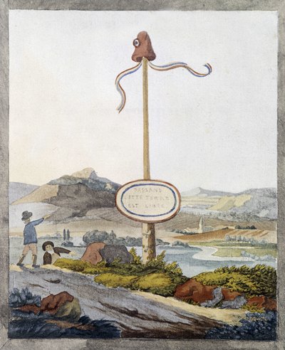 Una frontera francesa en la época de la revolución de 1789: "Pasajeros, esta tierra es libre" de French School