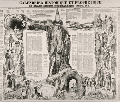 Calendario Histórico y Profético de Michel Nostradame (Nostradamus) (1503-66) 1847 de French School