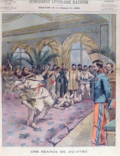 Una sesión de jiu-jitsu en Francia, ilustración de Le Petit Parisien, 1905 de French School