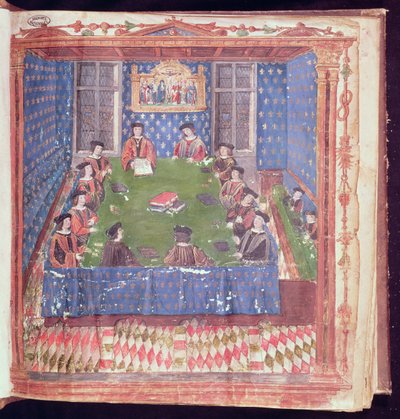 Una reunión en la Chambre des Comptes, del Livre Ferre de French School