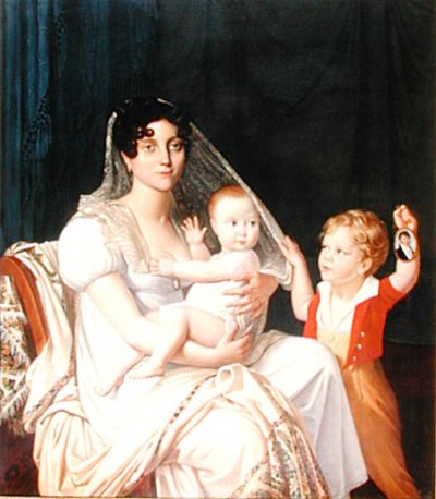Una madre y sus hijos, c.1808 de French School