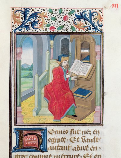 Un filósofo, posiblemente Hermes Trismegisto, de Histoire des Philosophes, finales del siglo XV de French School