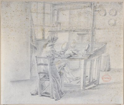 Un pintor de porcelana en la fábrica de Sèvres, c.1780 de French School