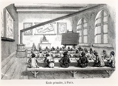 Una escuela primaria en París, del Almanach du Magasin Pittoresque, 1975 de French School