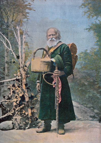 Un peregrino ruso, principios del siglo XX (después de una foto coloreada) de French School