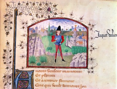 Un trovador, del Livre des Cent Ballades de Jean Le Seneschal de French School
