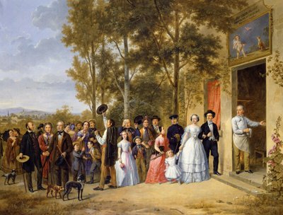 Una boda en el Coeur Volant, Louveciennes, c.1850 de French School