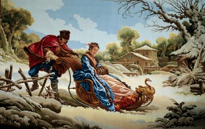 Una pareja en trineo en Rusia Tapiz de las manufacturas de Aubusson. Siglo XVIII. Aubusson, Museo del Tapiz de French School