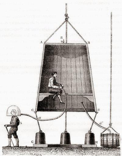 Una campana de buceo construida por Halley en 1691, de 