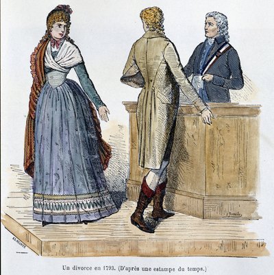 Un divorcio en 1793 - en “París a través de los siglos” de Kenouillac de French School